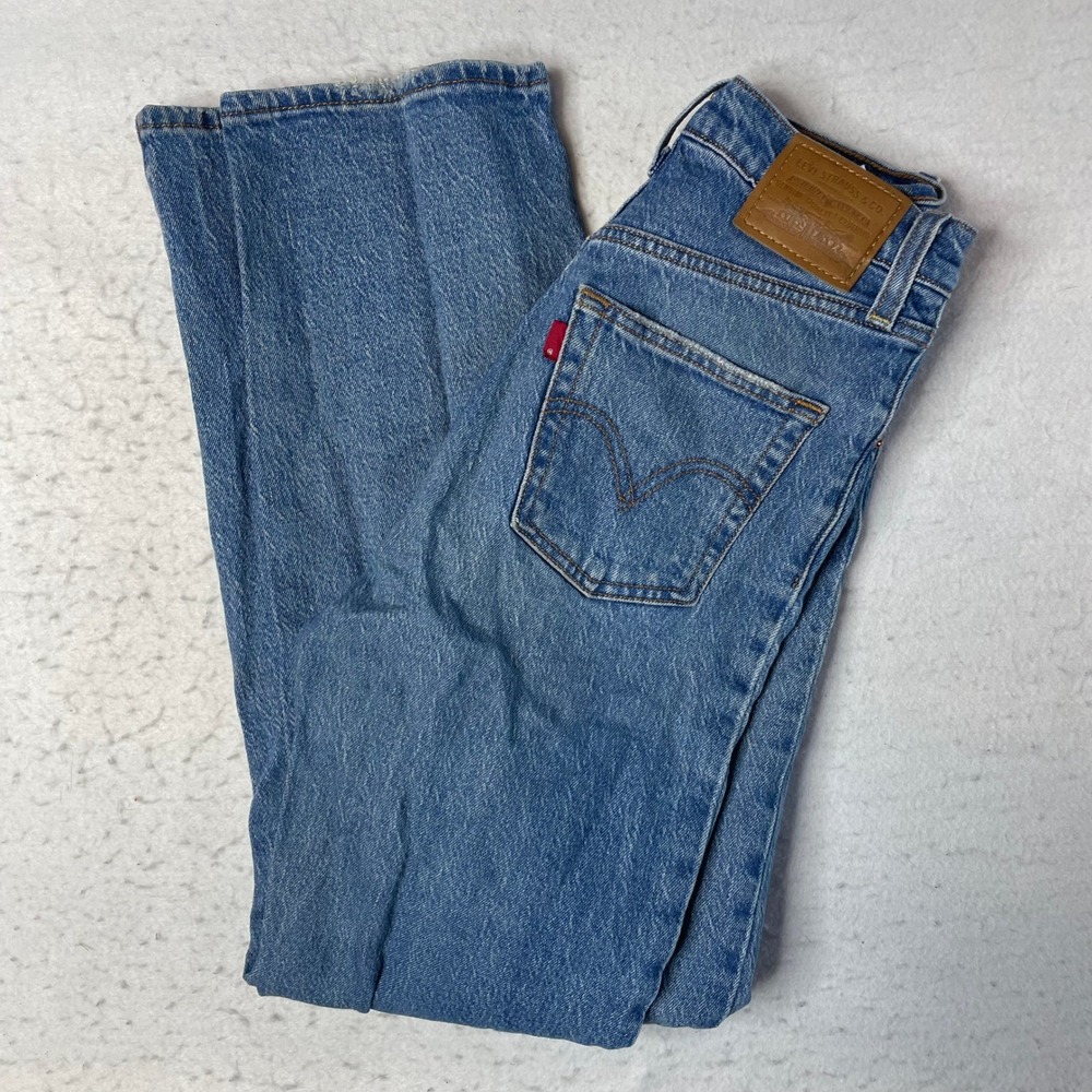 Levi's 501 Straight Leg Jeans Mens W34 L32 Blue Button Fly Denim - Picture 1 of 9